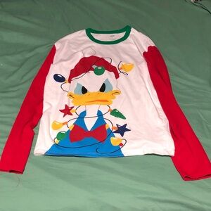 🌸 Disney Men’s Donald Duck Holiday Long Sleeve Shirt